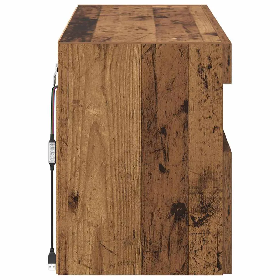 Meuble TV mural Bois Ancien 80 x 30 x 40 cm Bois d'ingénierie - 9