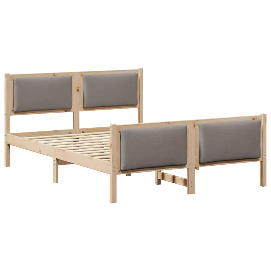 Cadre de lit avec tête de lit Taupe 150 x 200 cm tissu - 2