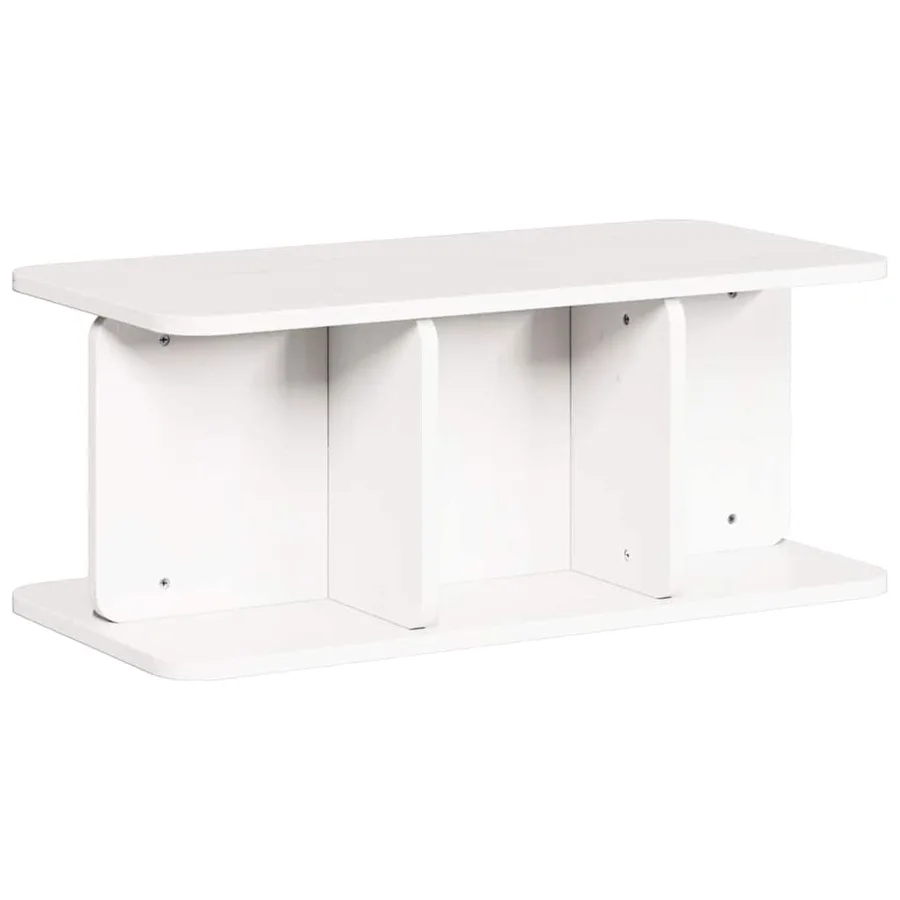 Table basse Blanc 80 x 39,5 x 33,5 cm Bois massif en pin - 2