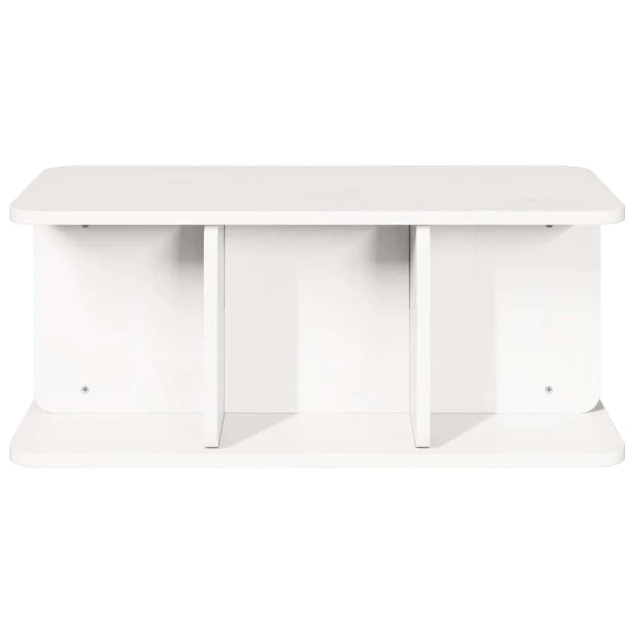 Table basse Blanc 80 x 39,5 x 33,5 cm Bois massif en pin - 6