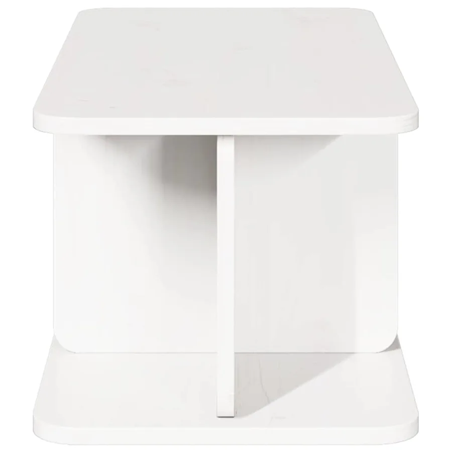 Table basse Blanc 80 x 39,5 x 33,5 cm Bois massif en pin - 7