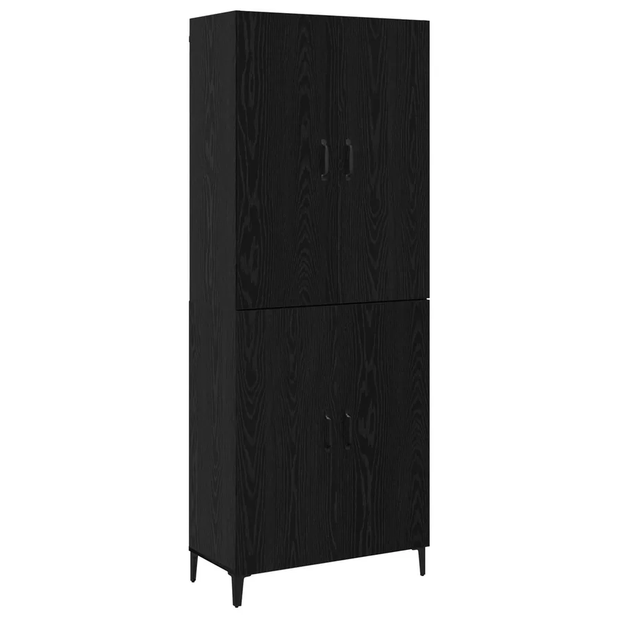 Haut Armoire 2 pcs Chêne noir Bois d'ingénierie - 2
