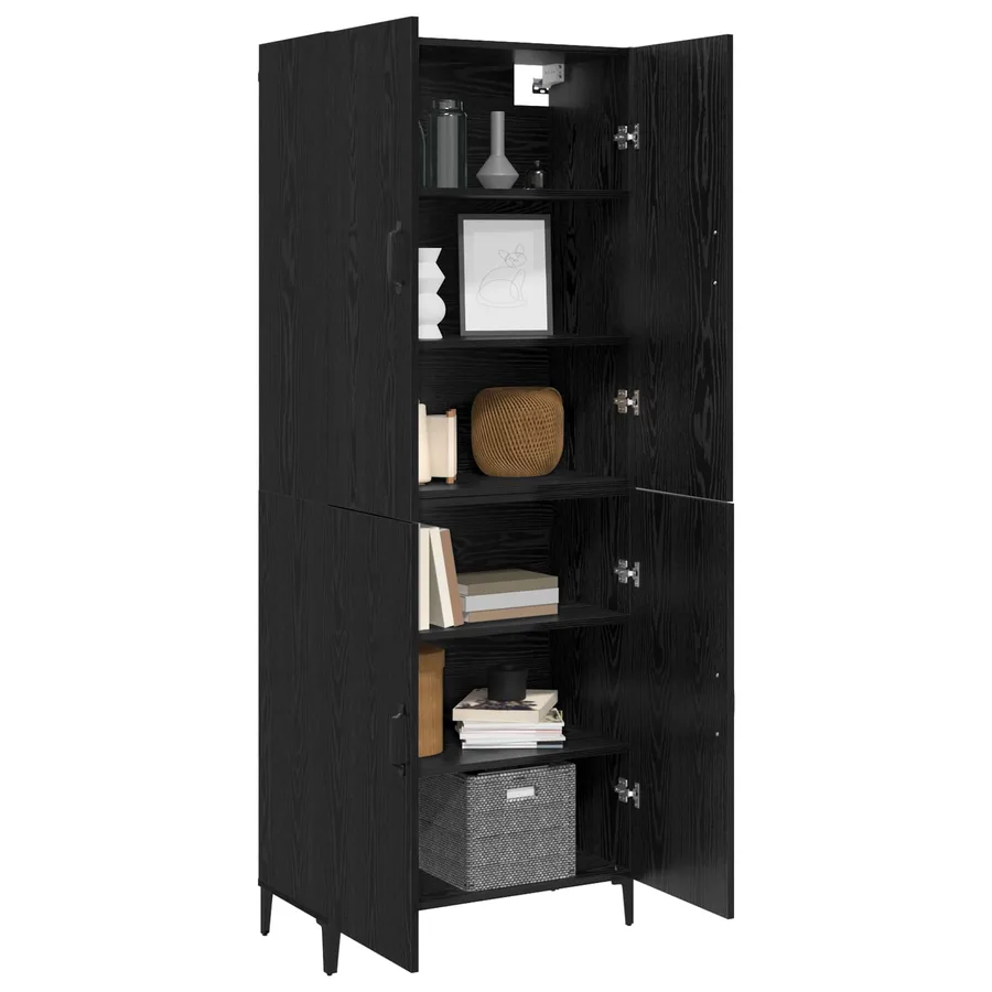 Haut Armoire 2 pcs Chêne noir Bois d'ingénierie - 3