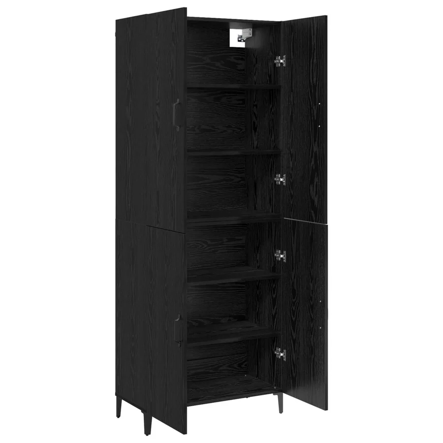 Haut Armoire 2 pcs Chêne noir Bois d'ingénierie - 5