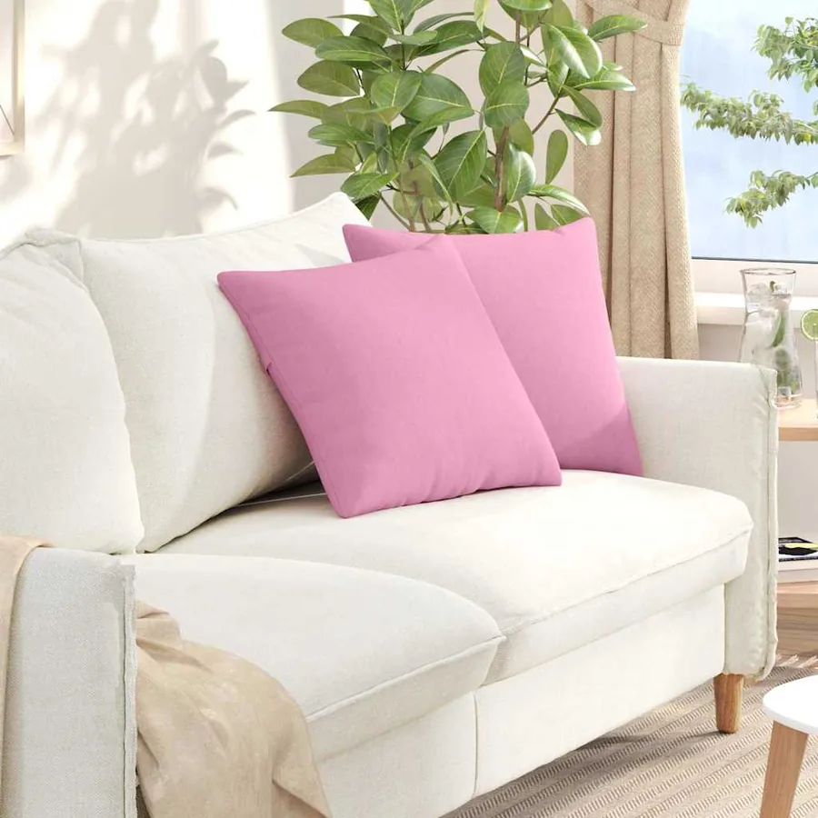 Coussins de canapé 2 pcs Rose 45 x 45 cm tissu