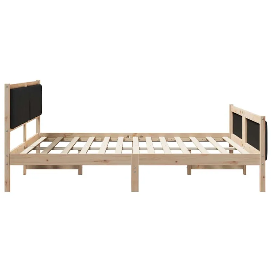 Cadre de lit Marron et noir 180 x 200 cm Bois massif en pin - 6