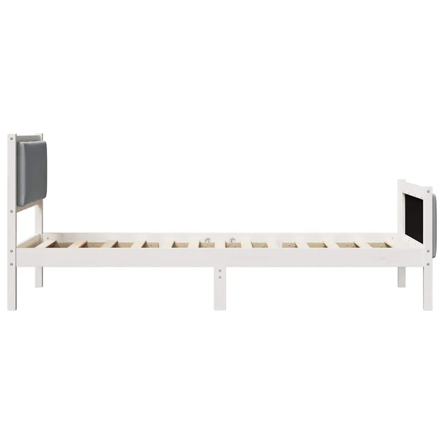 Cadre de lit avec tête de lit Gris clair 90 x 200 cm tissu - 6