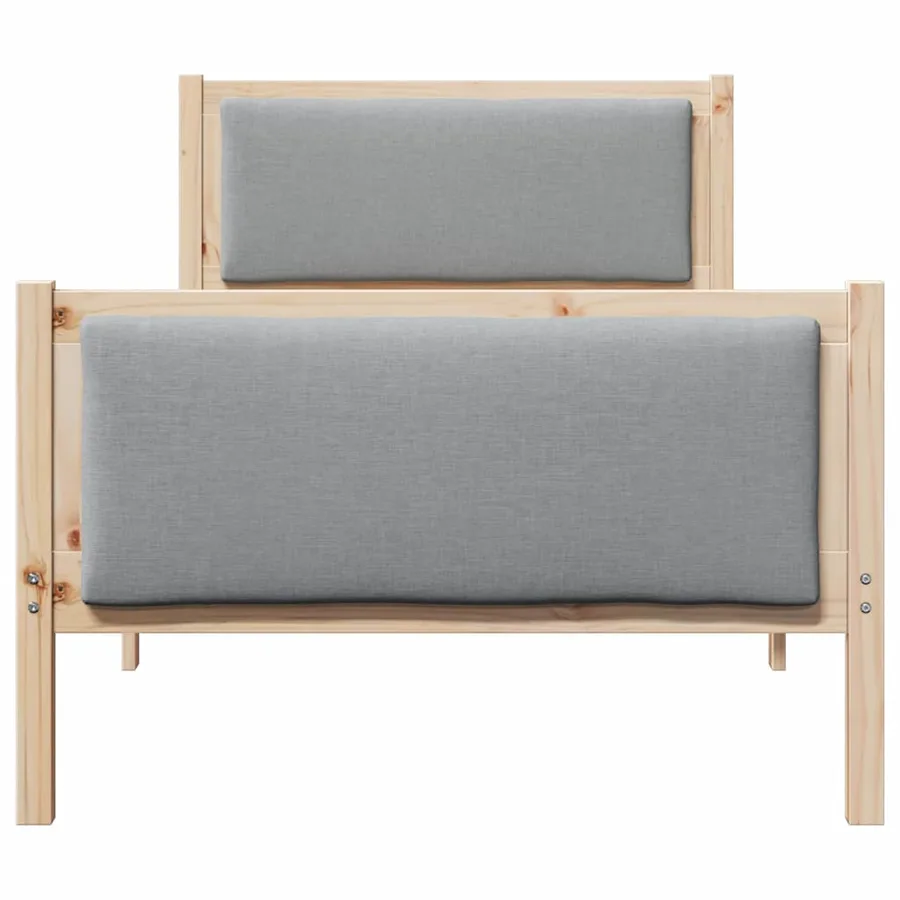 Cadre de lit avec tête de lit Gris clair 90 x 190 cm tissu - 5