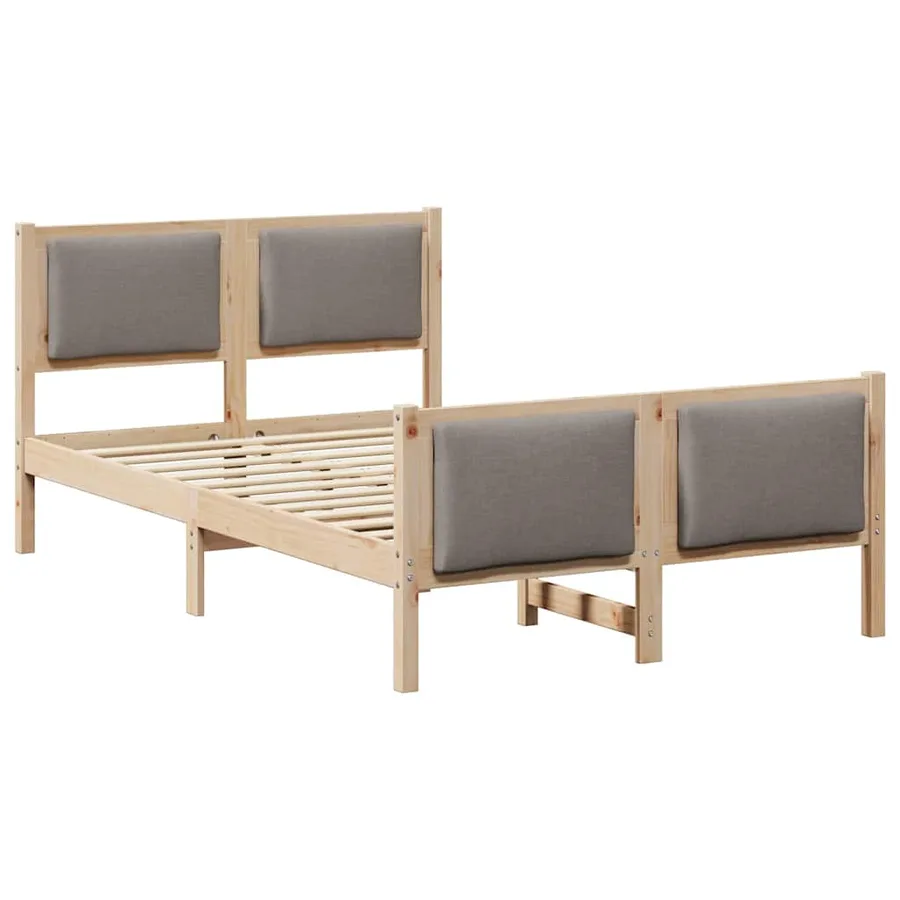 Cadre de lit avec tête de lit Taupe 120 x 200 cm tissu - 2