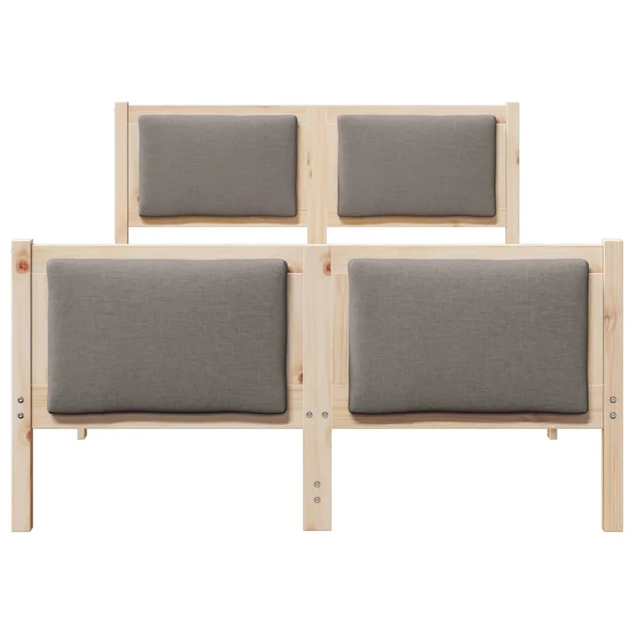 Cadre de lit avec tête de lit Taupe 120 x 200 cm tissu - 5