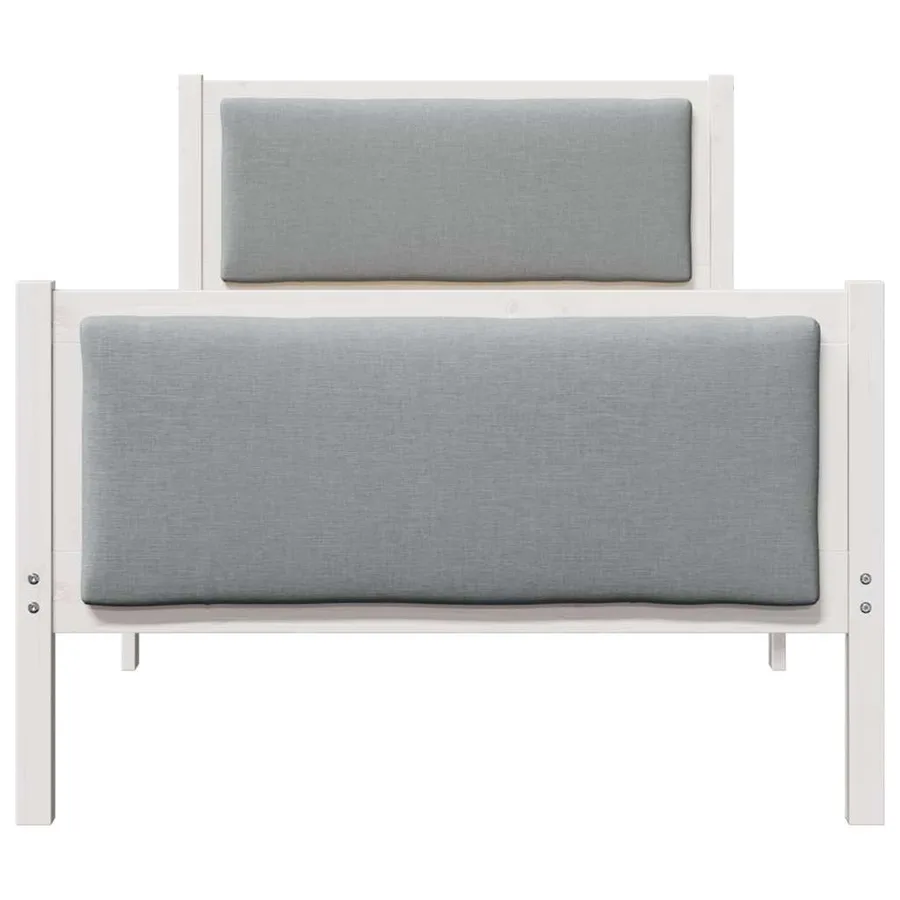 Cadre de lit avec tête de lit Gris clair 100 x 200 cm tissu - 5