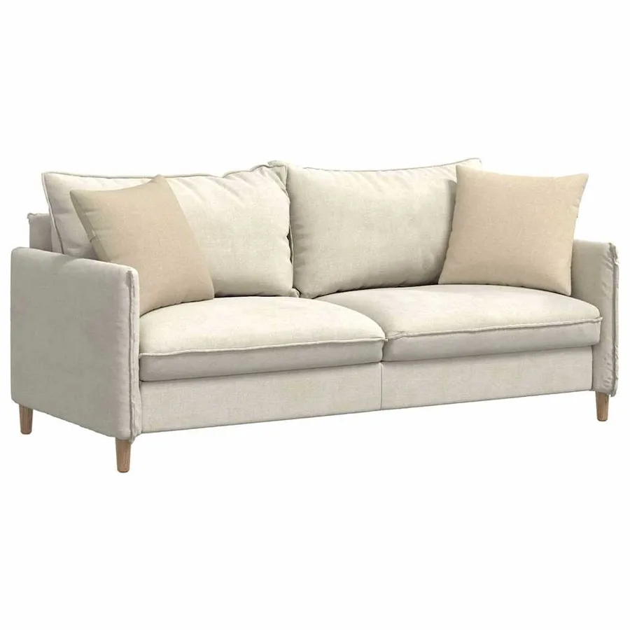 Coussins de canapé 2 pcs Crème 45 x 45 cm tissu - 3