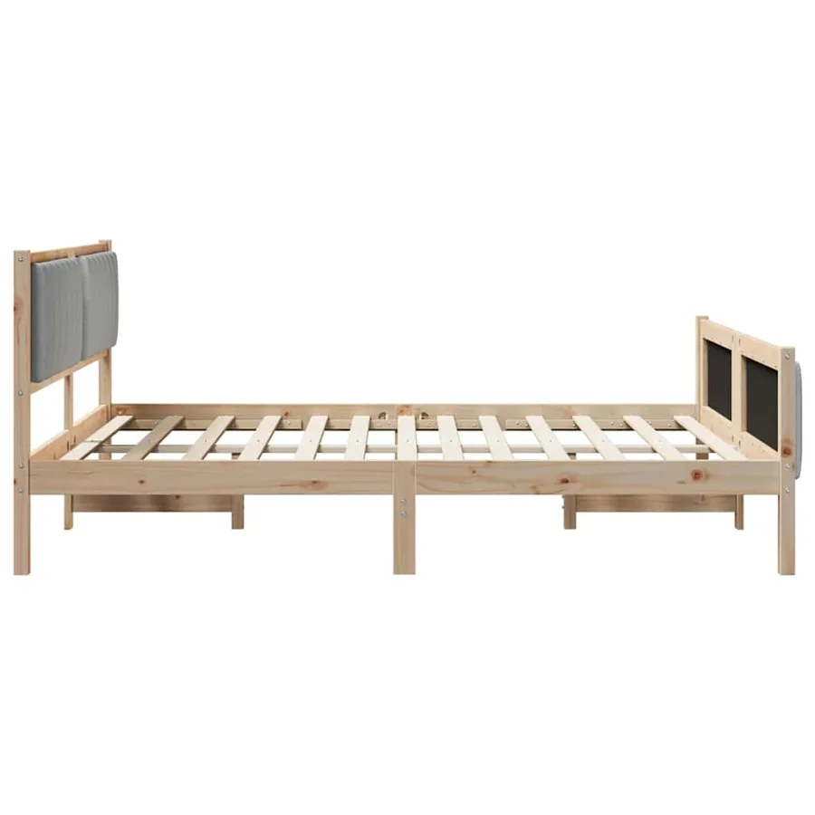 Cadre de lit avec tête de lit Marron et gris clair 150 x 200 cm - 6