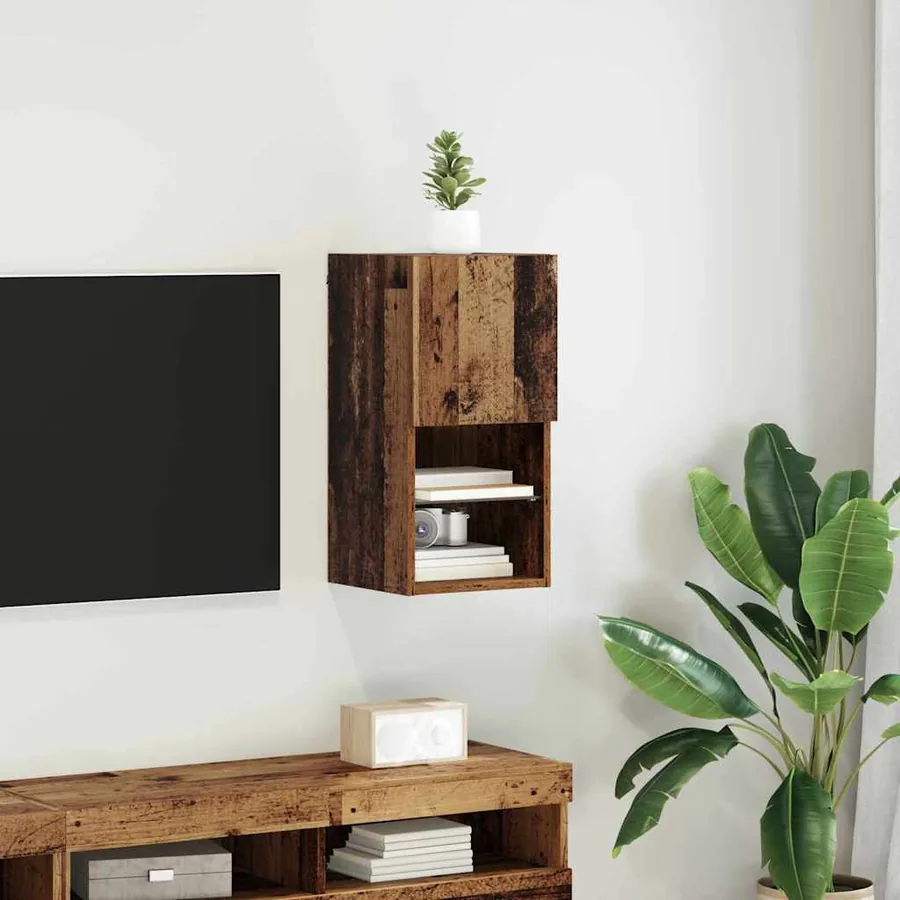 Meuble TV mural Bois ancien 30,5 x 30 x 60 cm Bois d'ingénierie