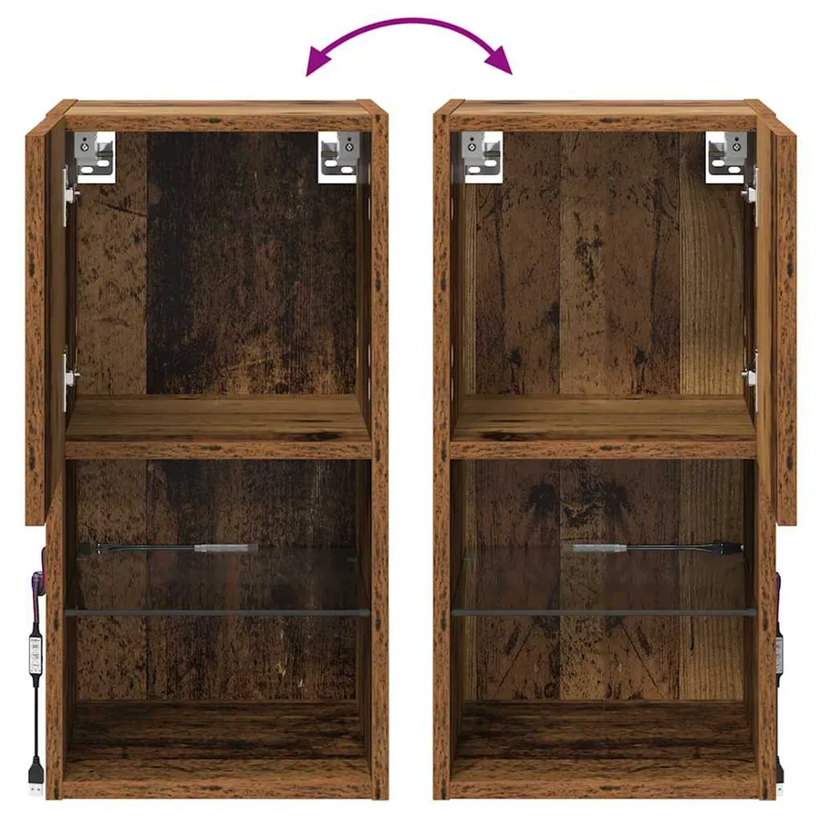 Meuble TV mural Bois ancien 30,5 x 30 x 60 cm Bois d'ingénierie - 15
