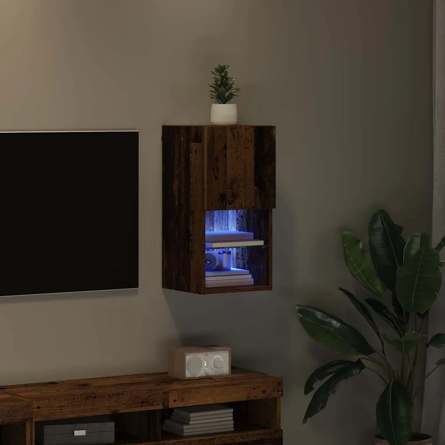 Meuble TV mural Bois ancien 30,5 x 30 x 60 cm Bois d'ingénierie - 5