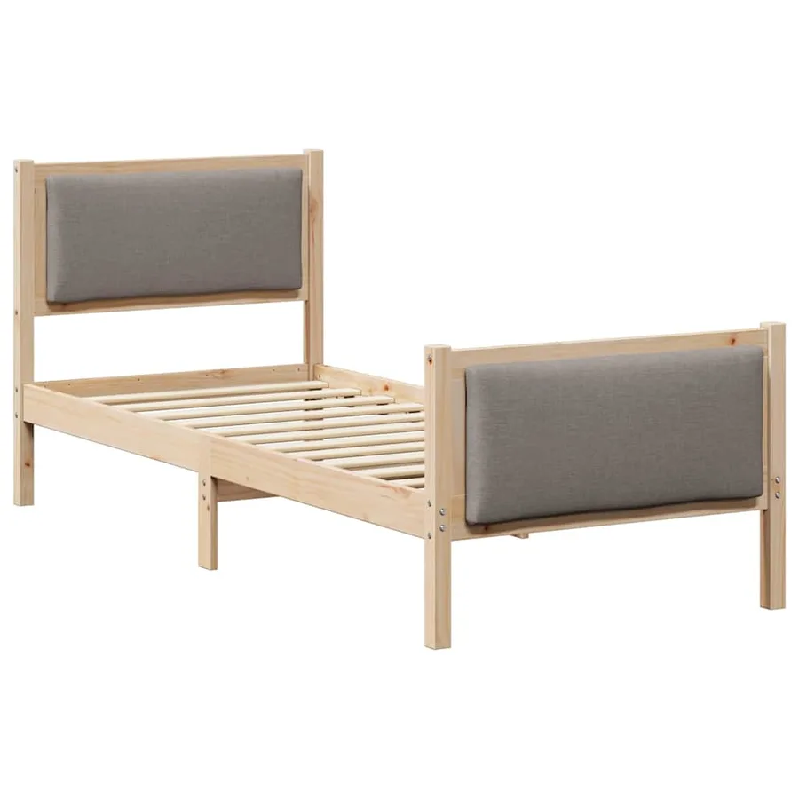 Cadre de lit avec tête de lit Taupe 75 x 190 cm tissu - 2