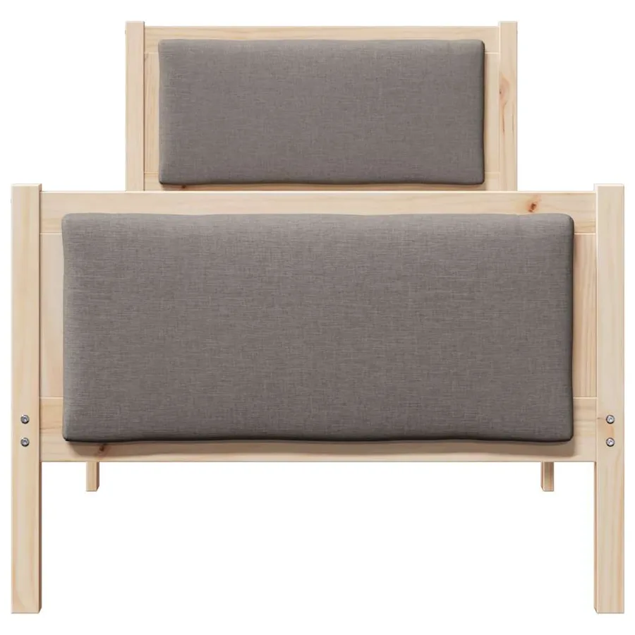 Cadre de lit avec tête de lit Taupe 75 x 190 cm tissu - 5