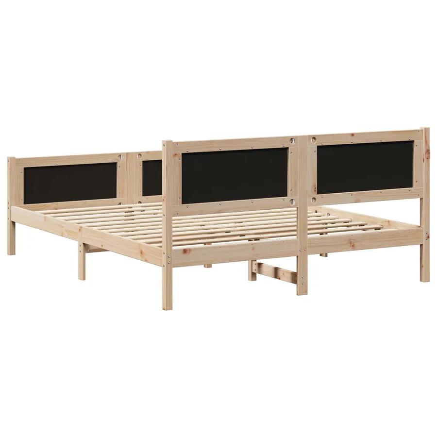 Cadre de lit Marron et taupe 160 x 200 cm Bois massif en pin - 7