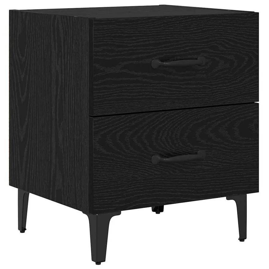 Armoire de lit avec tiroir 2 pcs Chêne noir 40 x 35 x 47,5 cm - 6