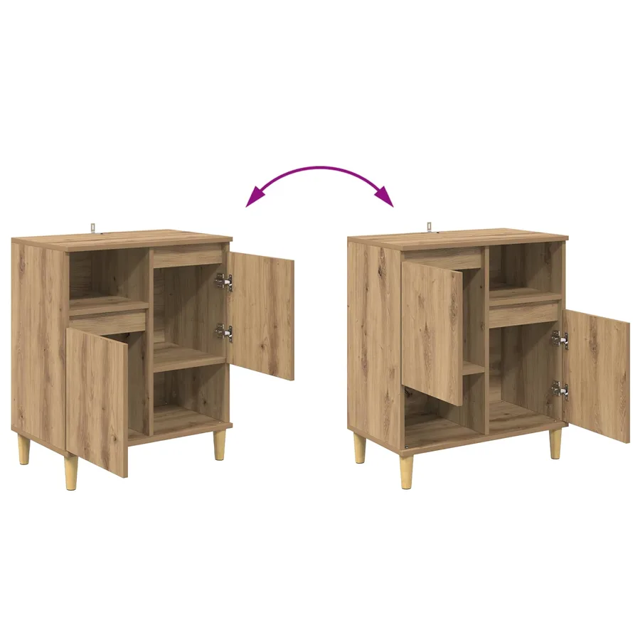 Buffet chêne artisanal 35 x 60 x 70 cm Bois d'ingénierie - 11