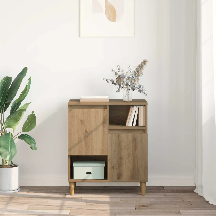 Buffet chêne artisanal 35 x 60 x 70 cm Bois d'ingénierie - 4