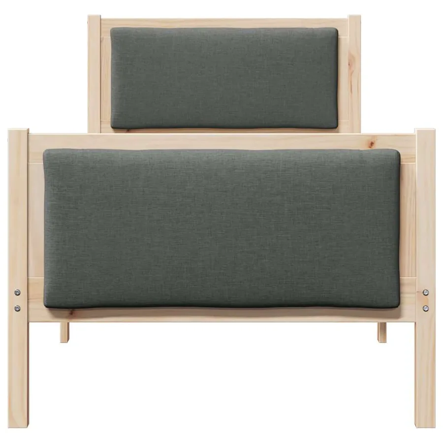 Cadre de lit avec tête de lit Gris foncé 75 x 190 cm tissu - 5