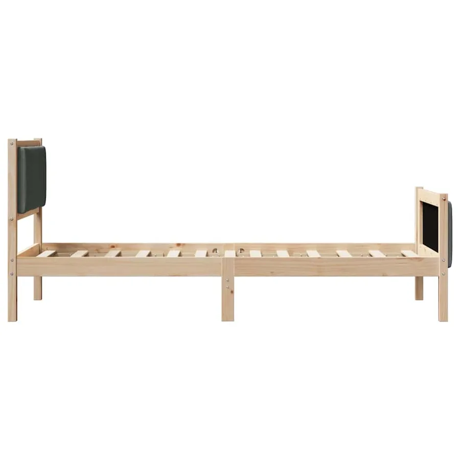 Cadre de lit avec tête de lit Gris foncé 75 x 190 cm tissu - 6