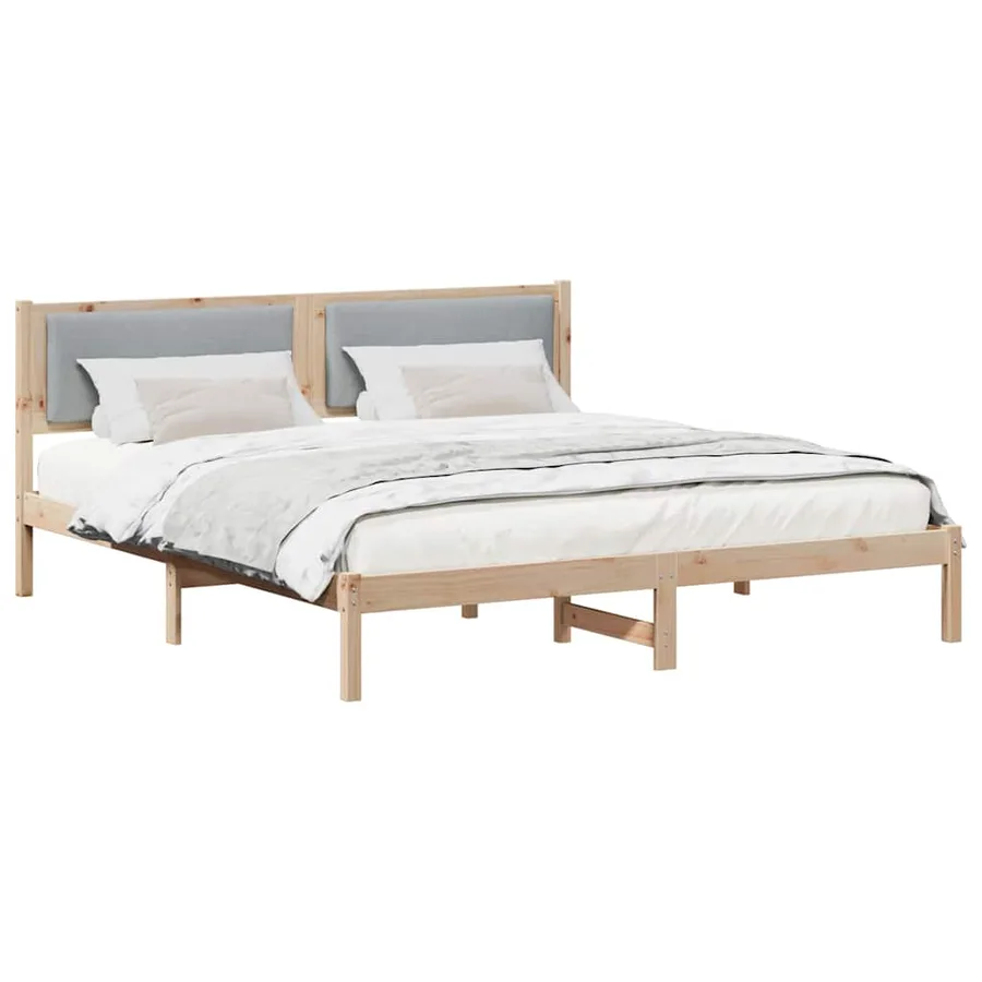 Cadre de lit Gris clair 200 x 200 cm Pin massif - 3