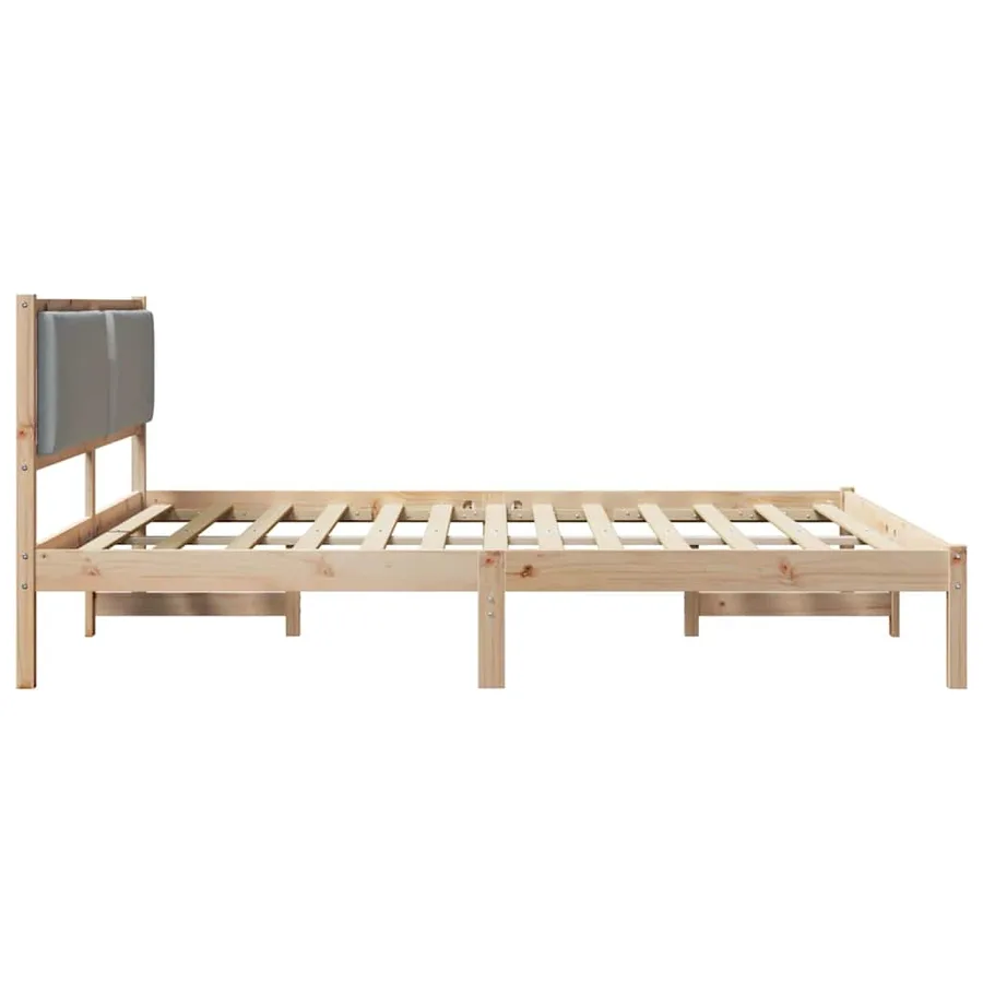 Cadre de lit Gris clair 200 x 200 cm Pin massif - 6