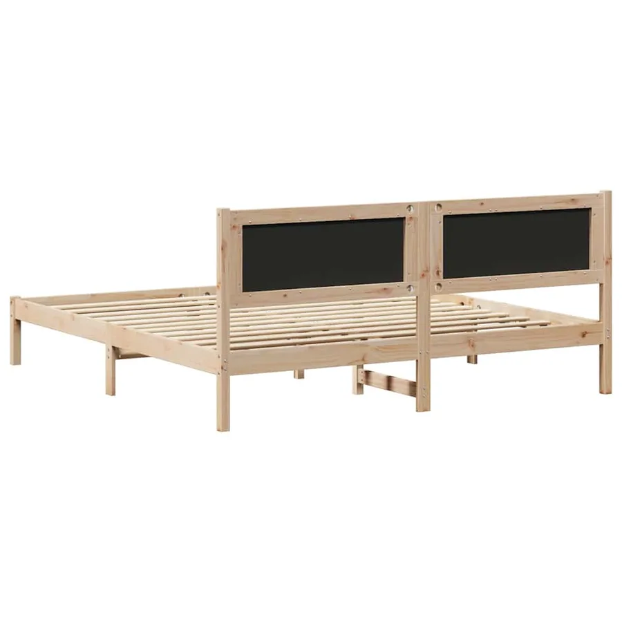 Cadre de lit Gris clair 200 x 200 cm Pin massif - 7