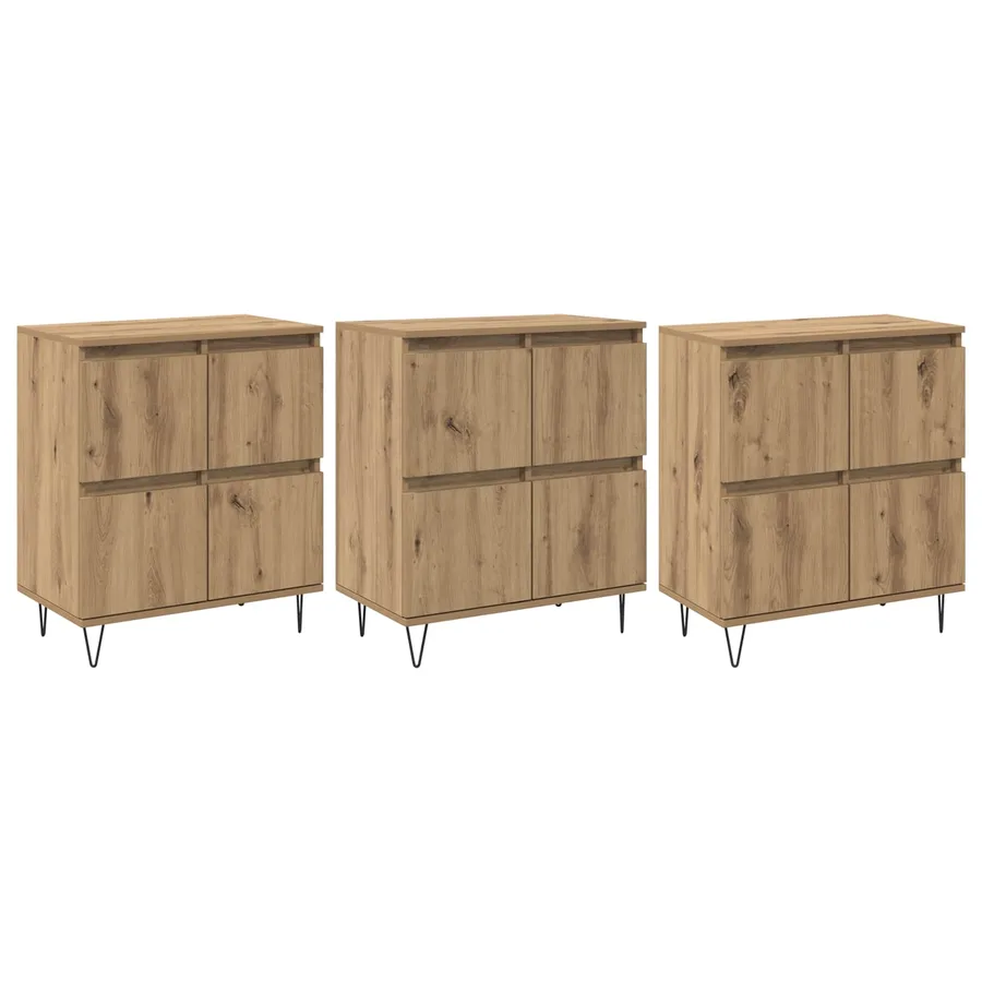 Buffets 3 pcs Chêne artisanal - 2