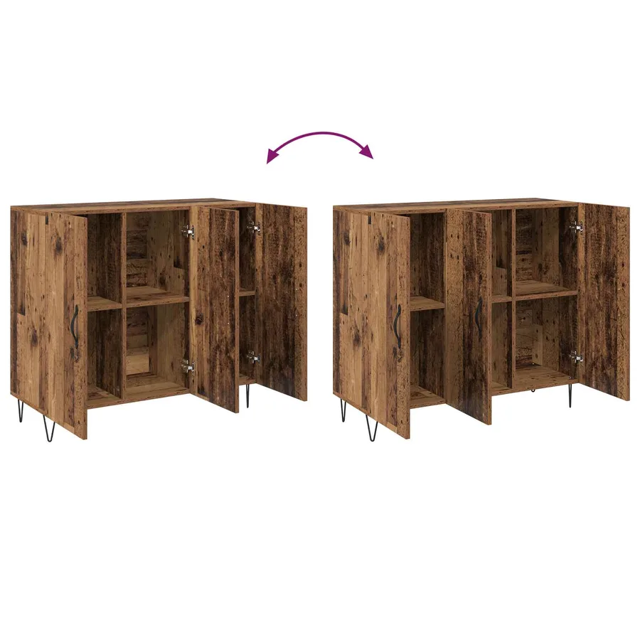 Buffet Bois ancien 90 x 32,5 x 80 cm Bois d'ingénierie - 10