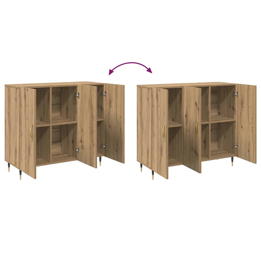 Buffet Chêne artisanal 90 x 34 x 80 cm Bois d'ingénierie - 10