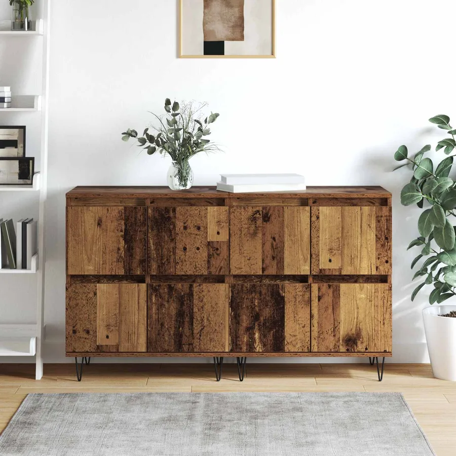 Buffets 2 pcs Bois ancien - 4