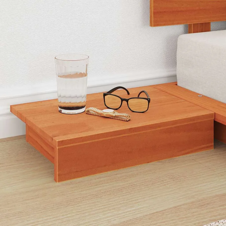 Cadre de lit Marron 100 x 200 cm bois - 3