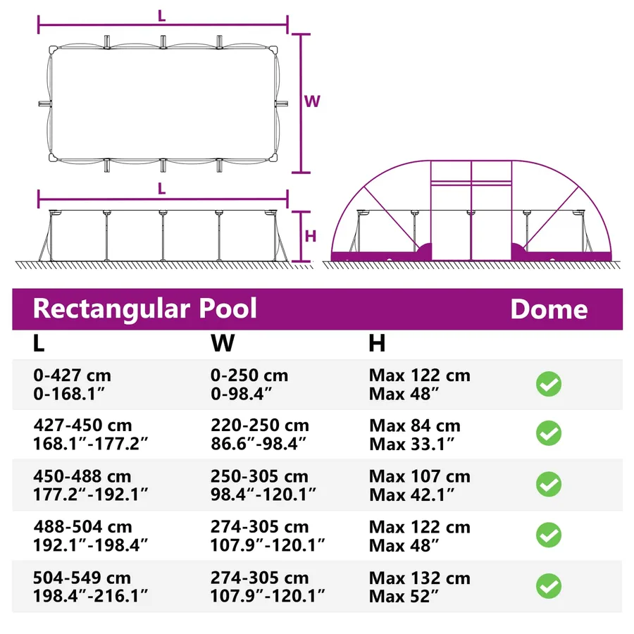 Dôme de tente de piscine 640 x 432 x 205 cm Vert Mer - 15