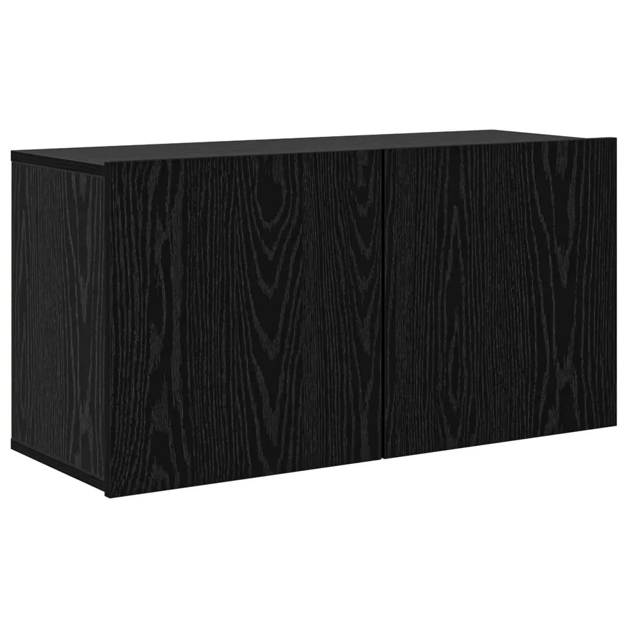Unité murale de TV 5 pcs Chêne noir Bois d'ingénierie - 7