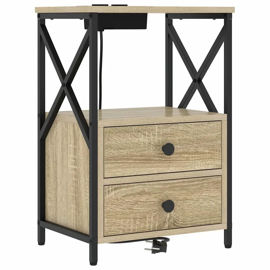 Cabinet de chevet 2 pcs Chêne Sonoma 40 x 31 x 60 cm - 5