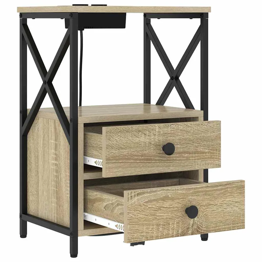 Cabinet de chevet 2 pcs Chêne Sonoma 40 x 31 x 60 cm - 6
