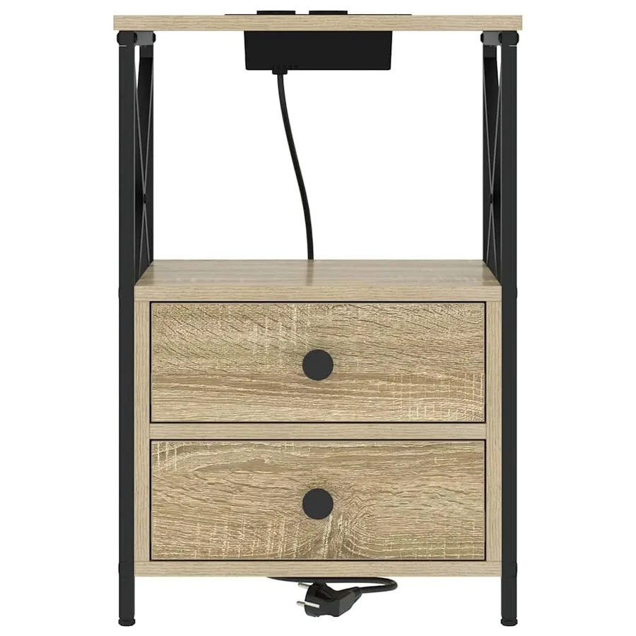 Cabinet de chevet 2 pcs Chêne Sonoma 40 x 31 x 60 cm - 7