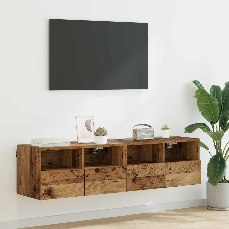 Meubles TV muraux 2 pcs Bois Ancien 60 x 30 x 30 cm