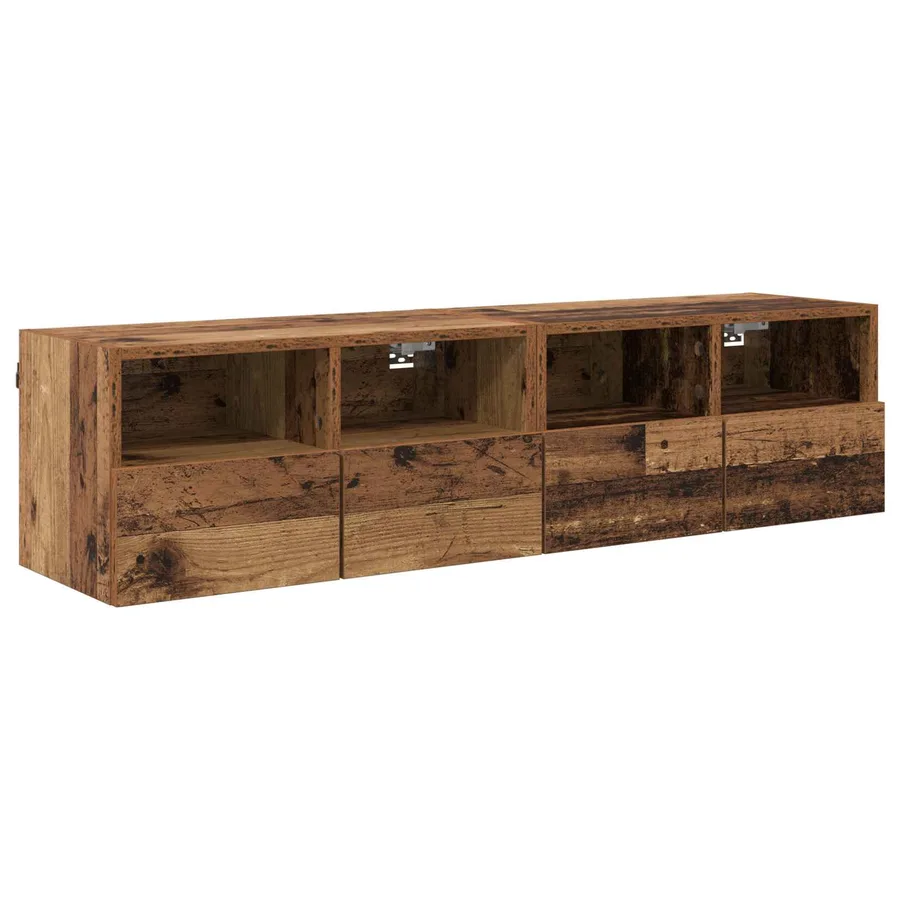 Meubles TV muraux 2 pcs Bois Ancien 60 x 30 x 30 cm - 2