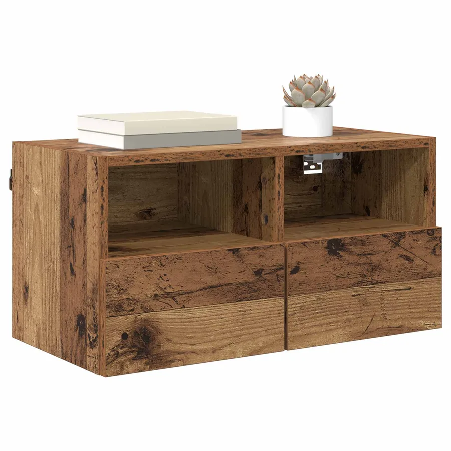 Meubles TV muraux 2 pcs Bois Ancien 60 x 30 x 30 cm - 3