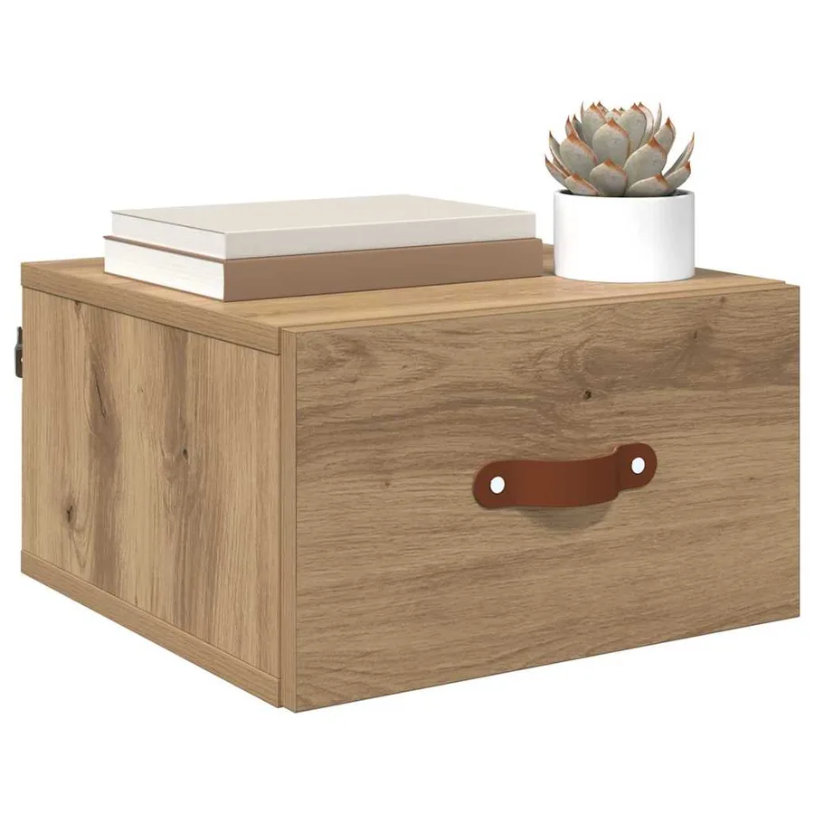 Cabinet de chevet mural 35 x 35 x 20 cm Bois d'ingénierie - 3