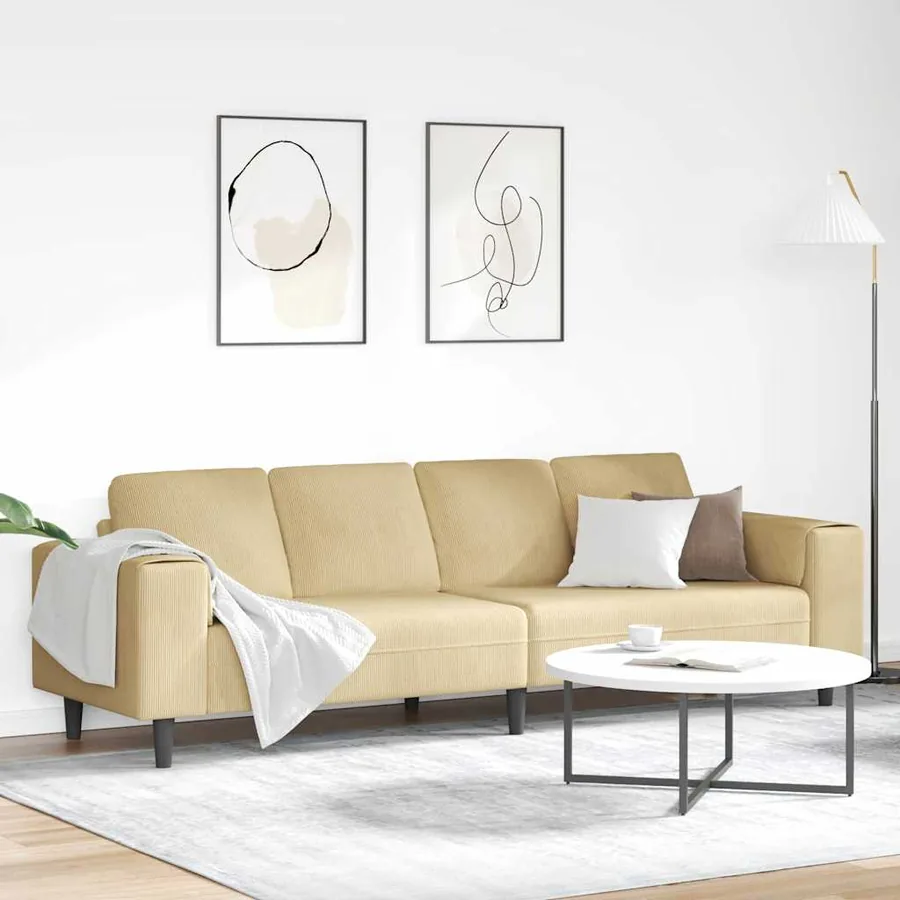 Canapé Vert gris 250 x 77 x 76 cm Tissu en velours côtelé