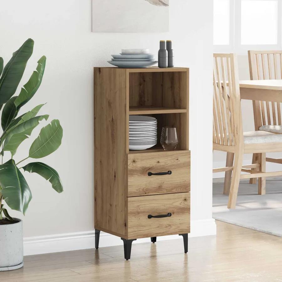 Buffet chêne artisanal 34 x 34,5 x 90 cm Bois d'ingénierie - 4