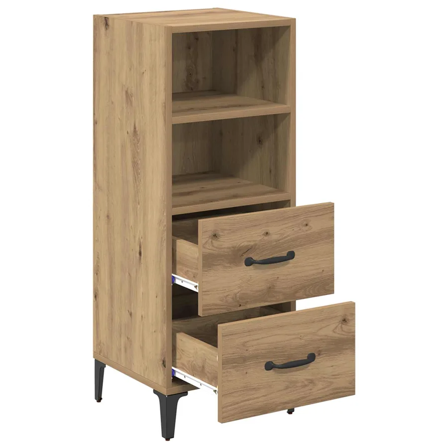 Buffet chêne artisanal 34 x 34,5 x 90 cm Bois d'ingénierie - 5