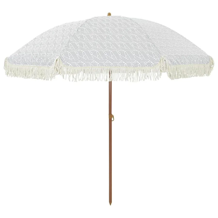 Parasol de plage Gris et blanc 205 x 205 x 210 cm - 2