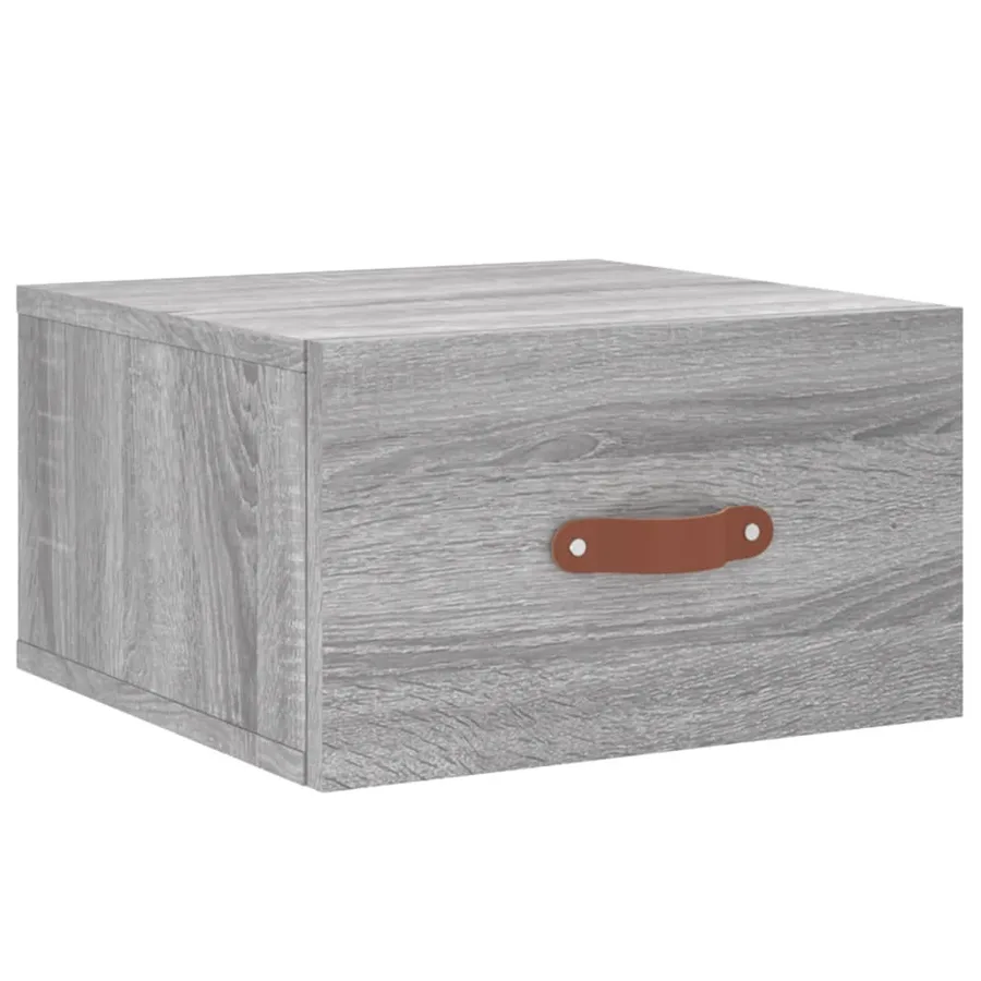 Table de chevet murale sonoma gris 35x35x20 cm - 2